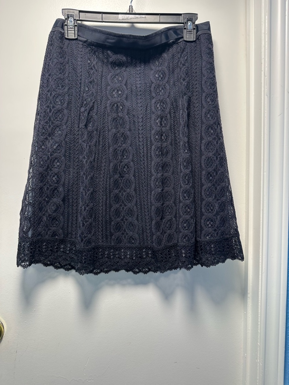 Ann Taylor Black Lace A-Line Skirt